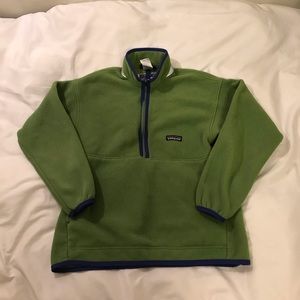 Green kids patagonia fleece quarter zip